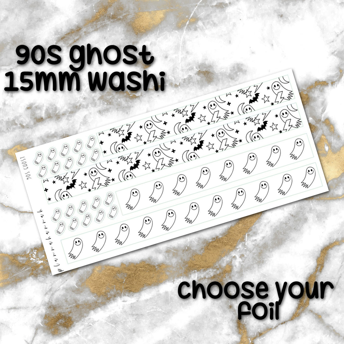 90s Ghost | 15mm Halloween Washi Overlay