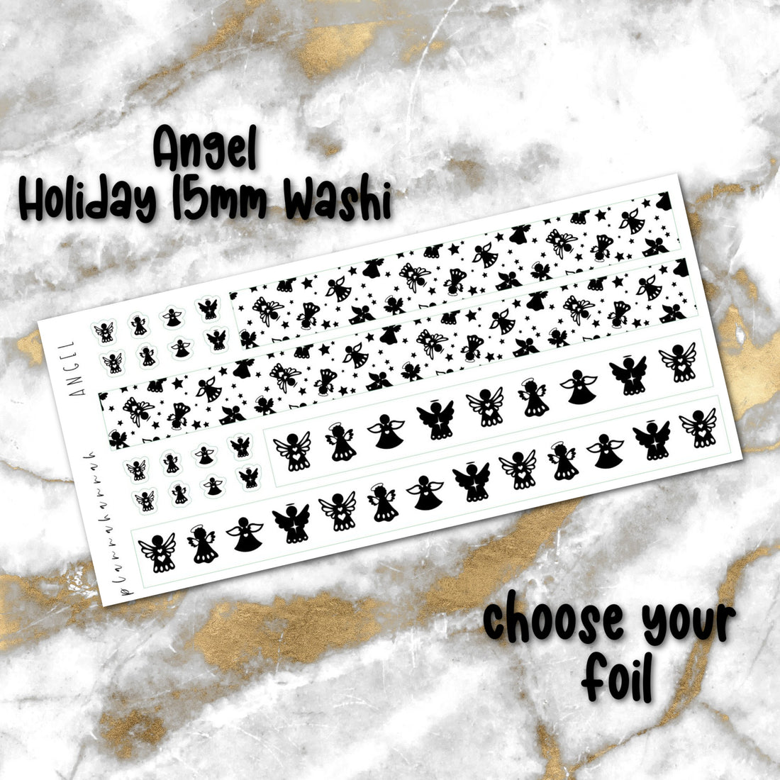 Angel | Foiled Holiday 15mm Washi Overlay
