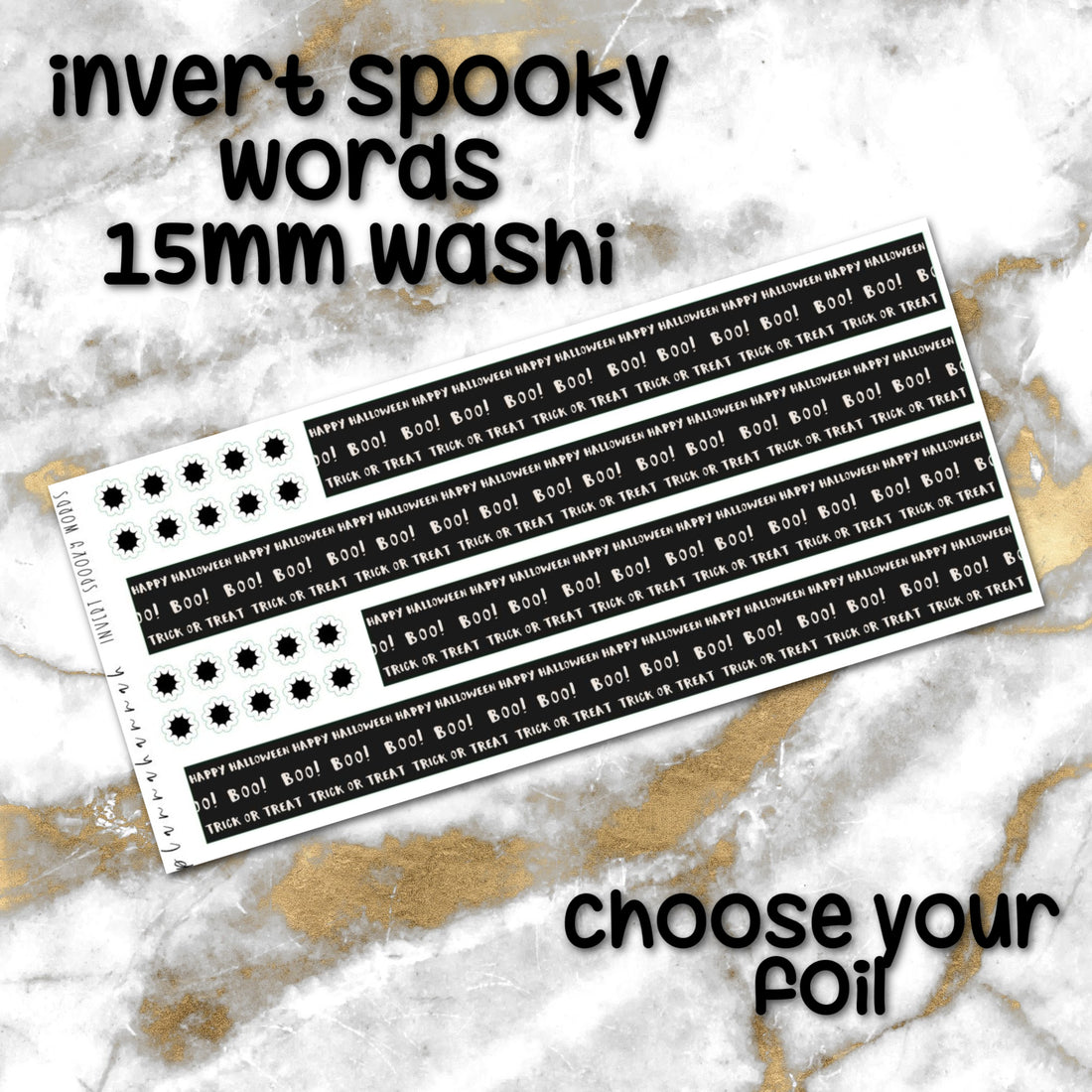 Invert Spooky Words | 15mm Halloween Washi Overlay