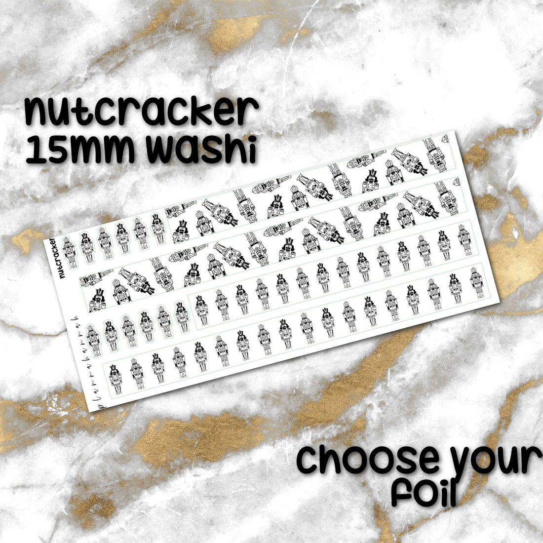 Nutcracker | Foiled Holiday 15mm Washi Overlay
