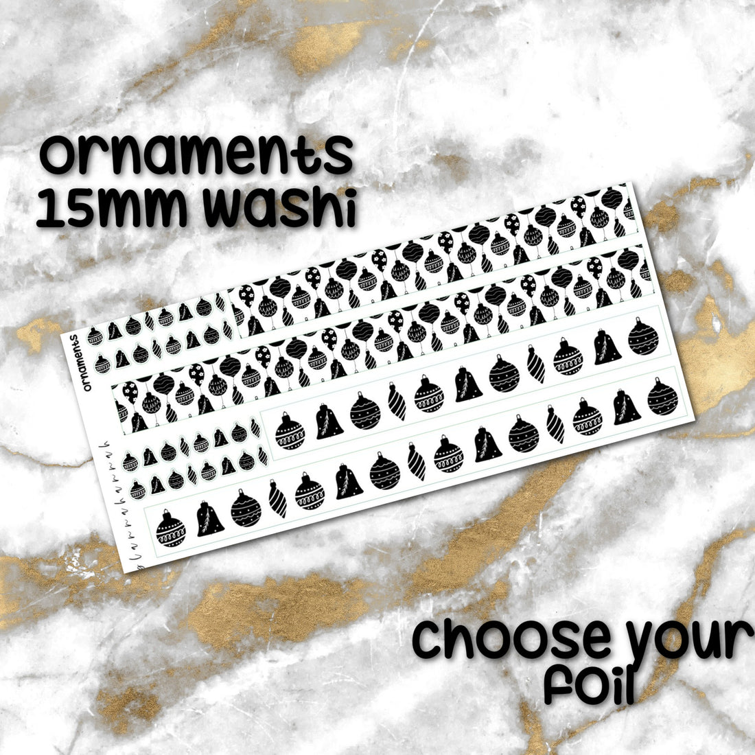 Ornaments | Foiled Holiday 15mm Washi Overlay