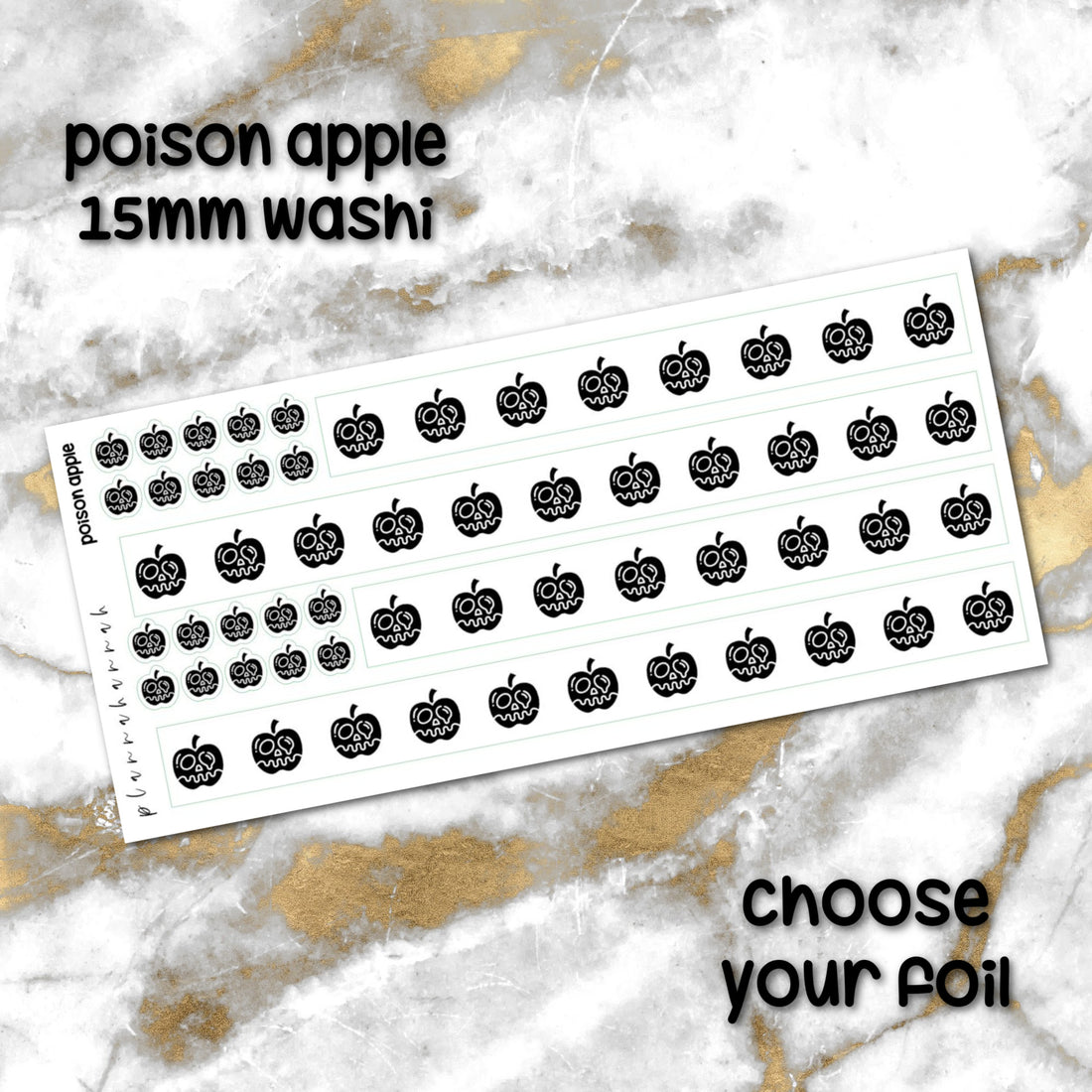 Poison Apple | 15mm Halloween Washi Overlay