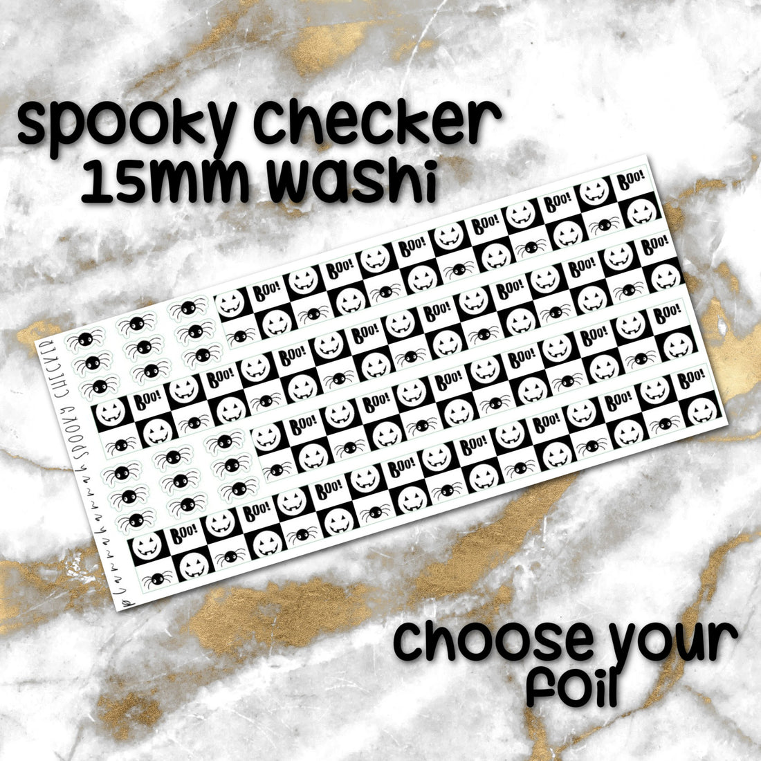 Spooky Checker | 15mm Halloween Washi Overlay