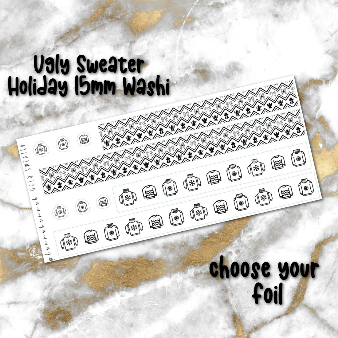 Ugly Sweater | Foiled Holiday 15mm Washi Overlay
