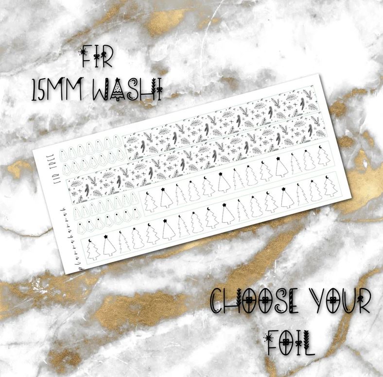 Fir | Foiled Holiday 15mm Washi Overlay