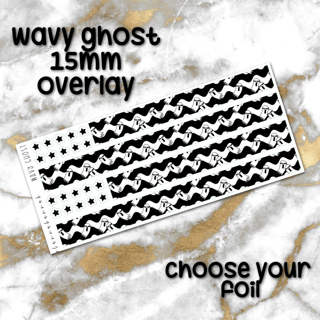 Wavy Ghost | 15mm Halloween Washi Overlay