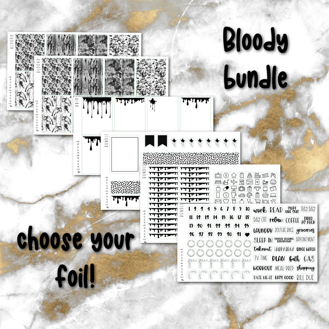 Bloody Bundle | Foiled Halloween Sticker Bundle