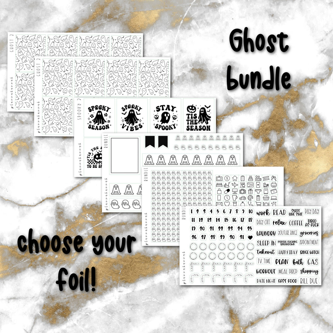 Ghost Bundle | Foiled Halloween Sticker Bundle