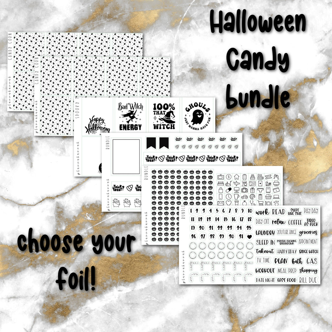 Halloween Candy Bundle | Foiled Halloween Sticker Bundle