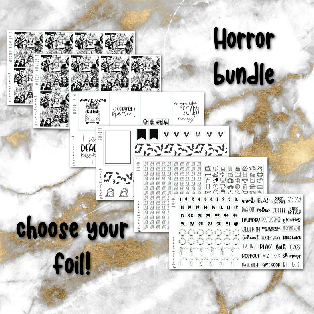 Horror Bundle | Foiled Halloween Sticker Bundle