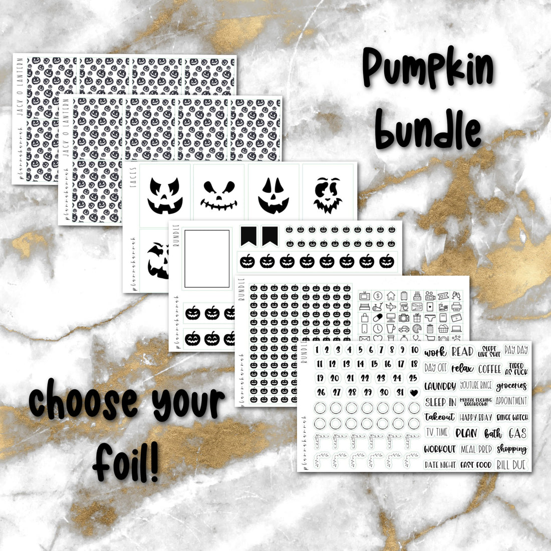 Pumpkin Bundle | Foiled Halloween Sticker Bundle