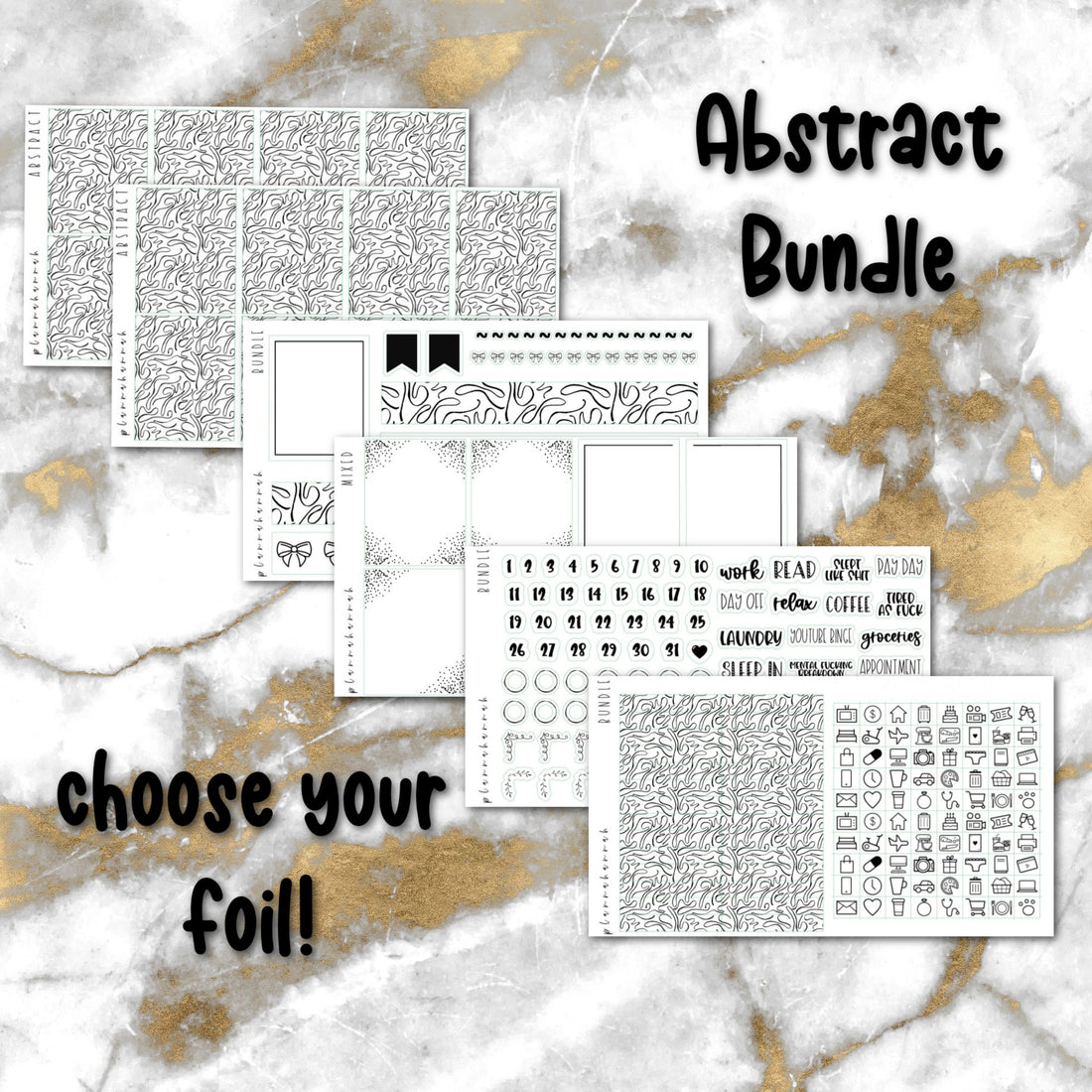 Abstract | Foiled Sticker Bundle