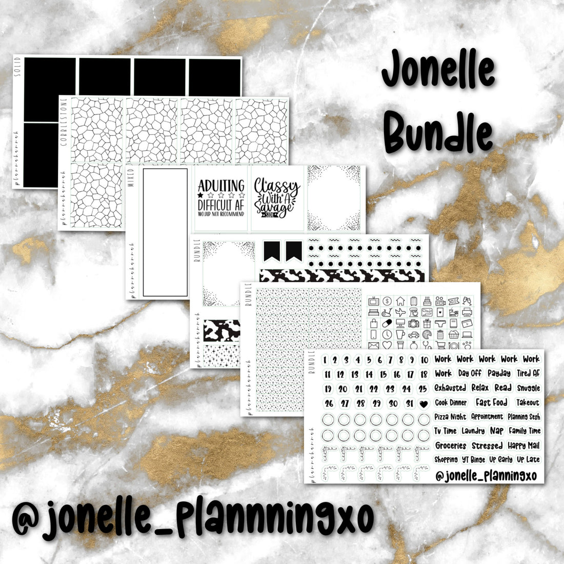 Jonelle | Foiled Sticker Bundle