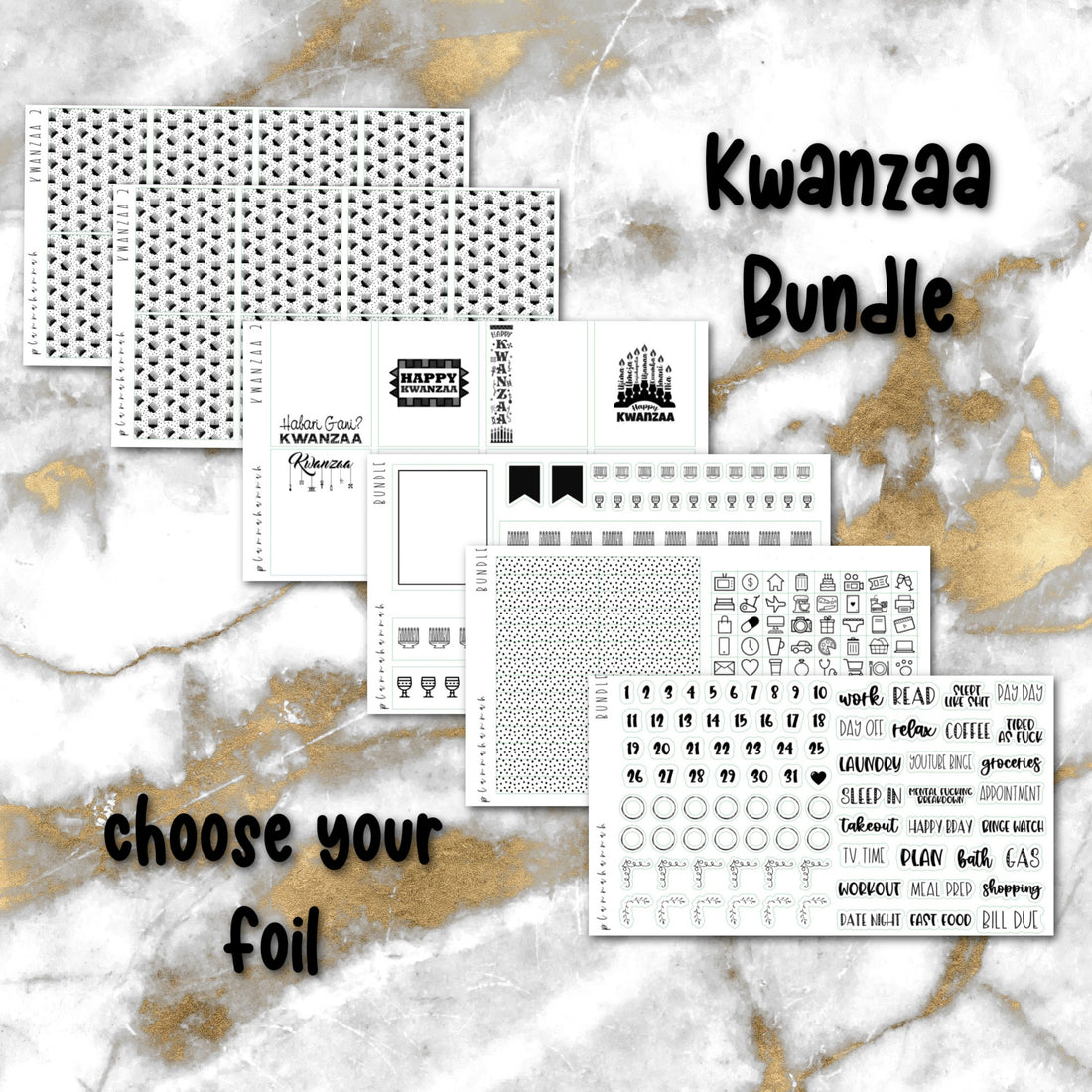 Kwanzaa | Foiled Holiday Sticker Bundle