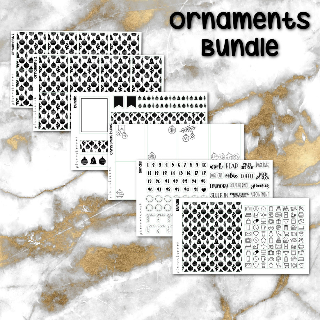 Ornament | Foiled Holiday Sticker Bundle