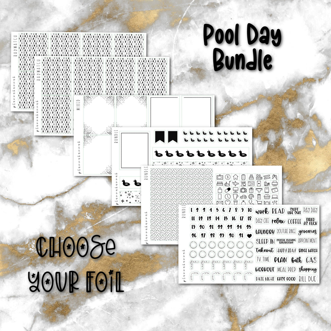 Pool Day | Foiled Sticker Bundle