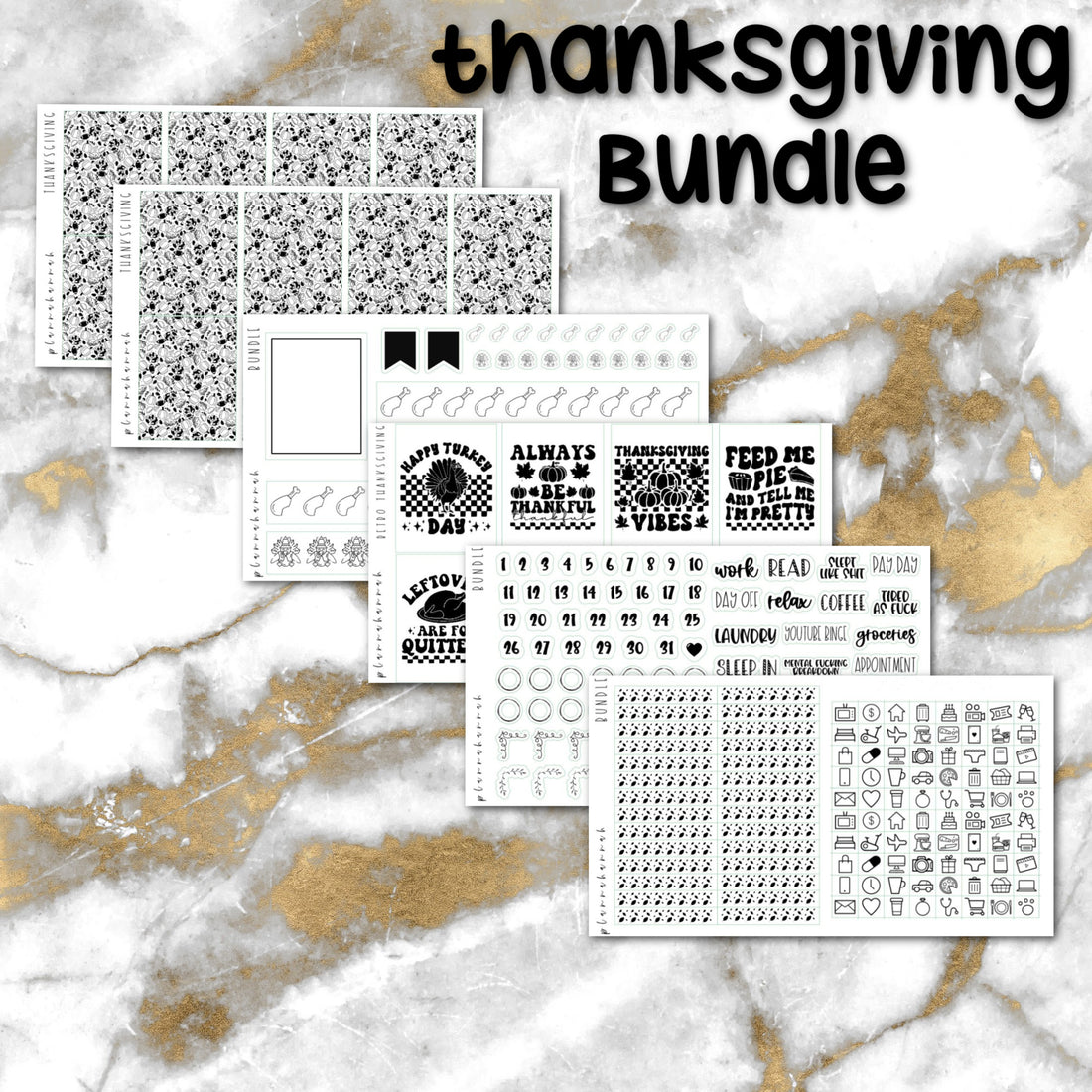 Thanksgiving Bundle | Foiled Halloween Sticker Bundle