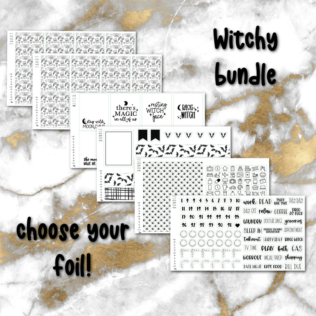 Witchy Bundle | Foiled Halloween Sticker Bundle
