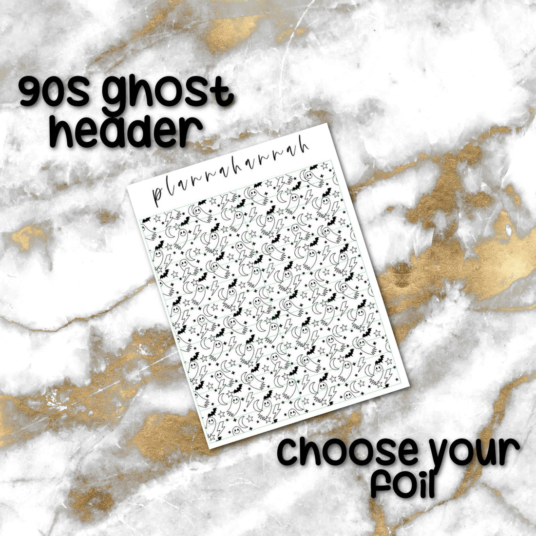 90s Ghost Header | Foiled Halloween Header Overlay