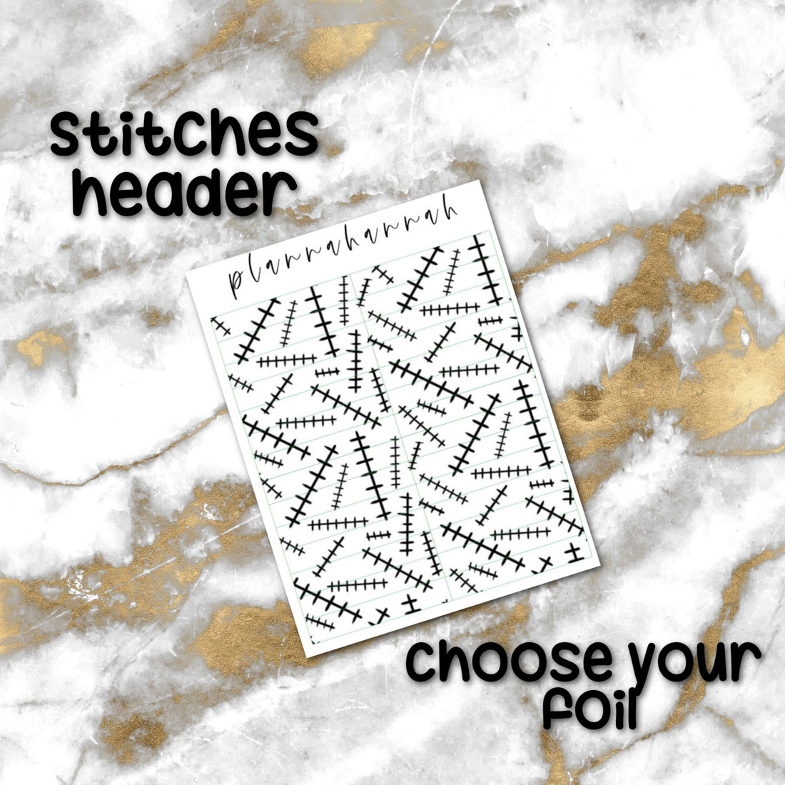 Stitches Header | Foiled Halloween Header Overlay