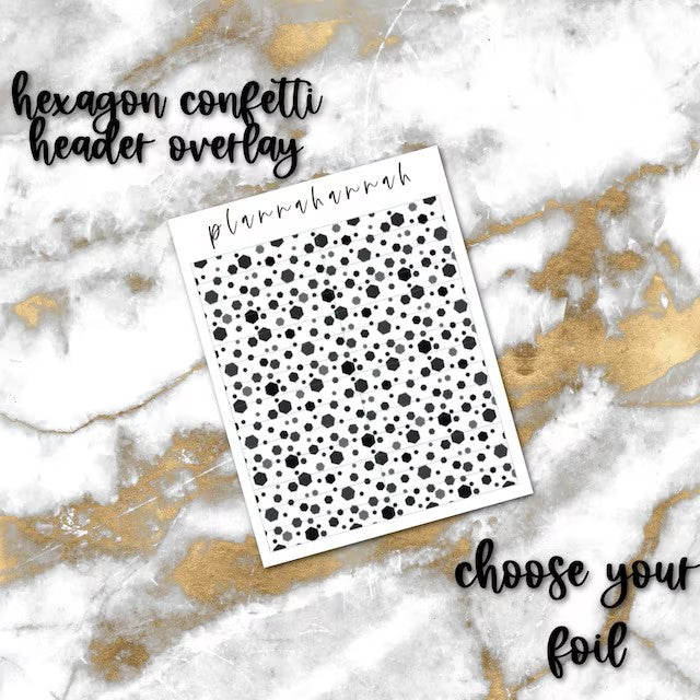 Hexagon Confetti | Foiled Header Overlay