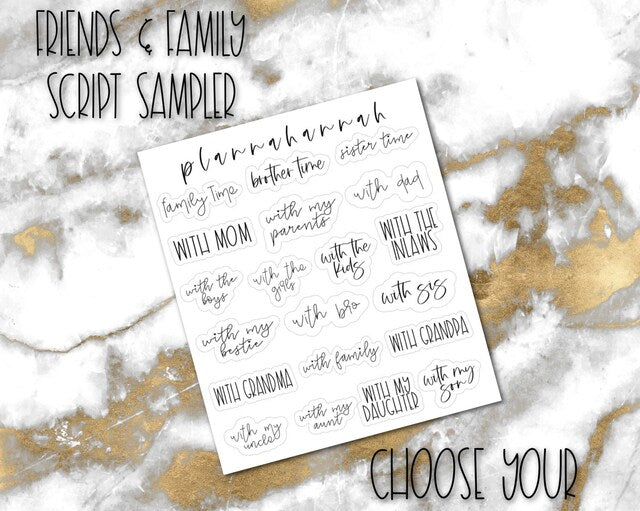 Friends & Family | Foiled Script Sampler