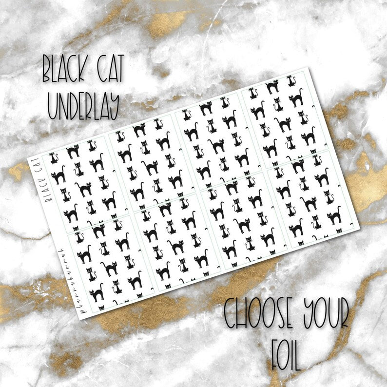 Black Cat | Foiled Halloween Underlays