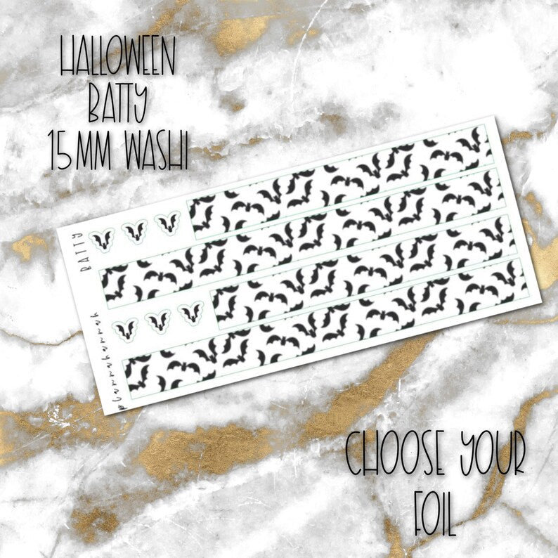 Batty | 15mm Halloween Washi Overlay