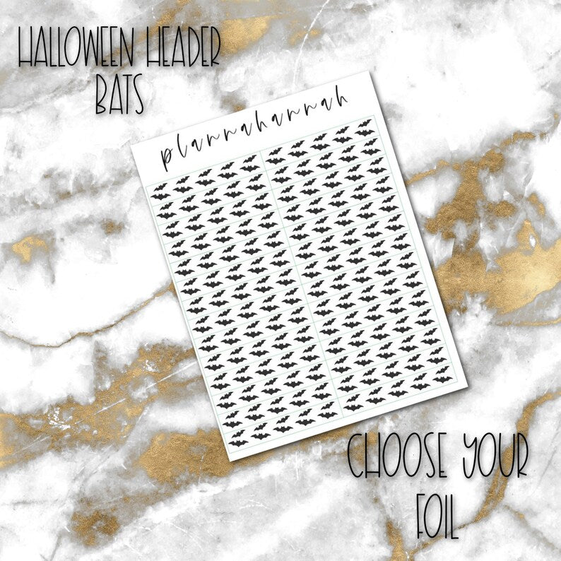 Bats | Foiled Halloween Header Overlay
