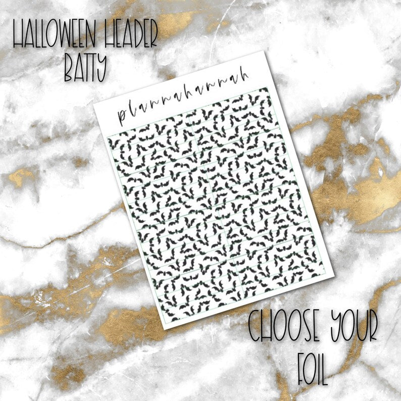 Batty | Foiled Halloween Header Overlay