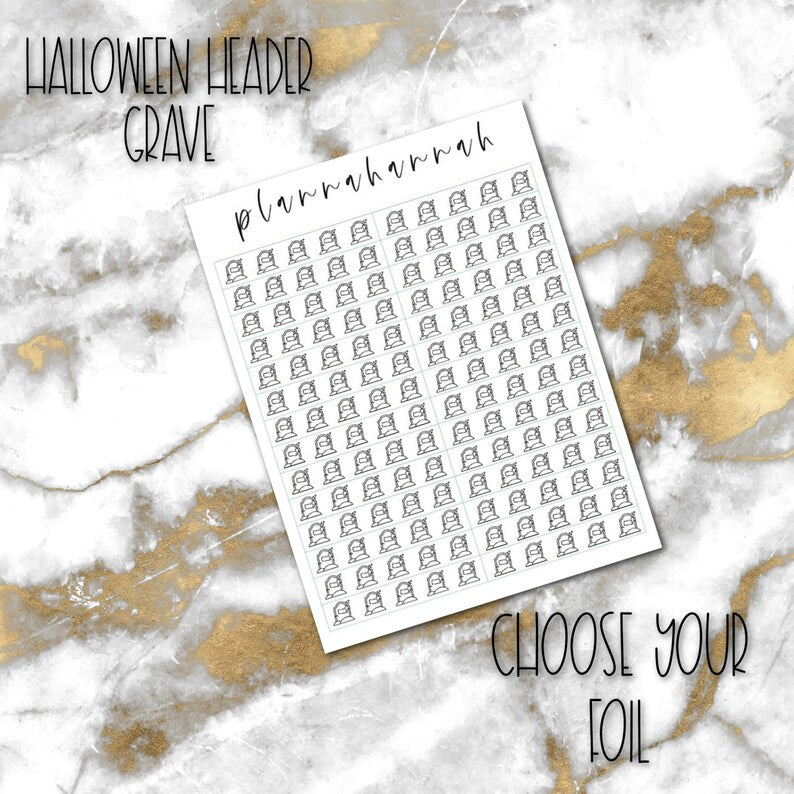 Grave | Foiled Halloween Header Overlay