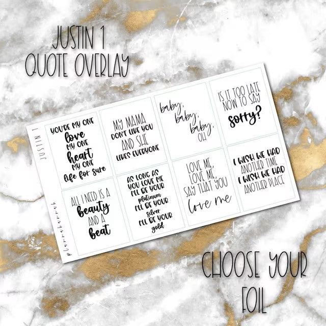Justin 1 | Foiled Fandom Quotes