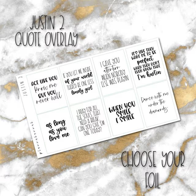 Justin 2 | Foiled Fandom Quotes