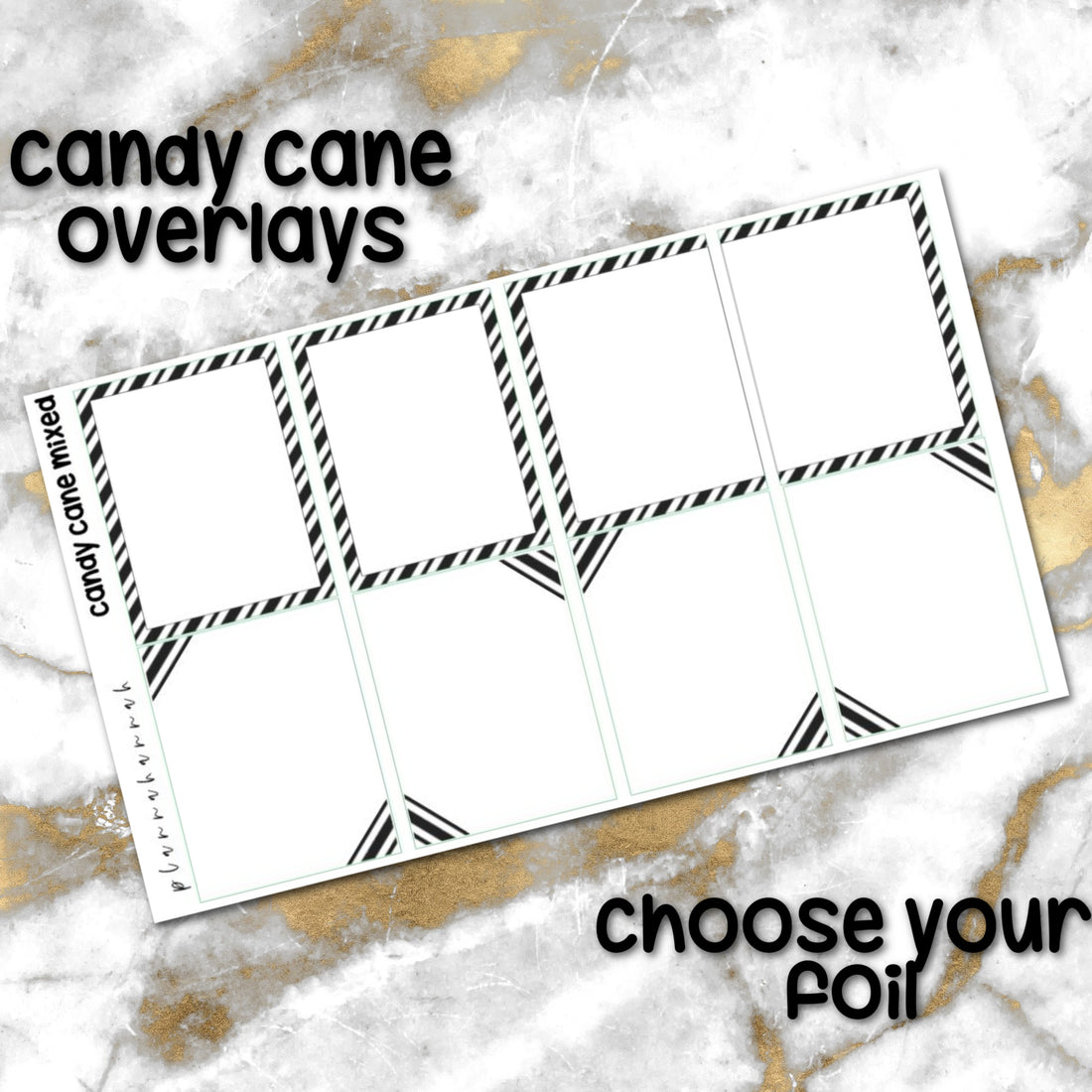 Mixed Candy Cane | Foiled Holiday Overlay