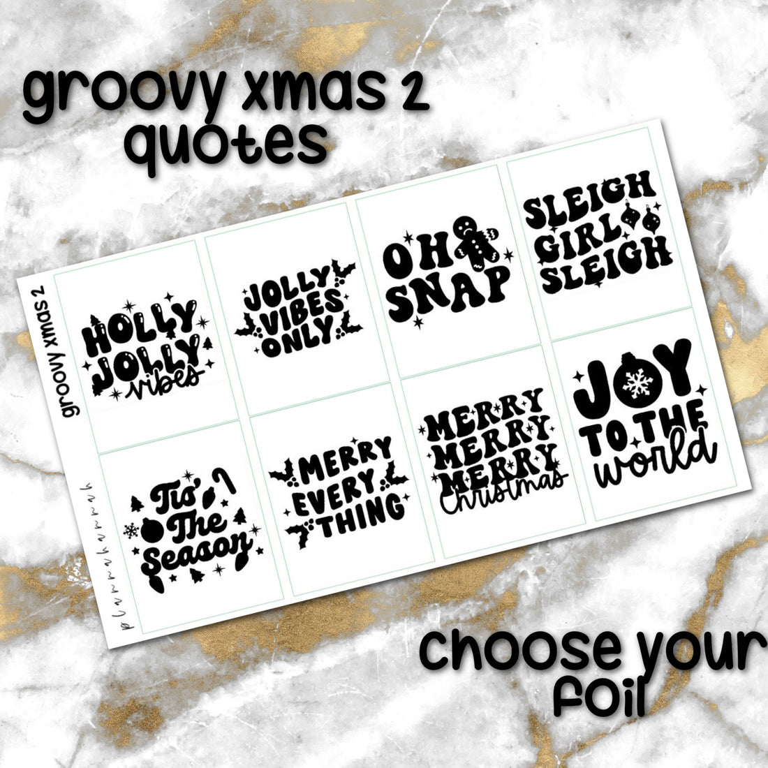 Groovy Xmas 2 | Foiled Holiday Quotes