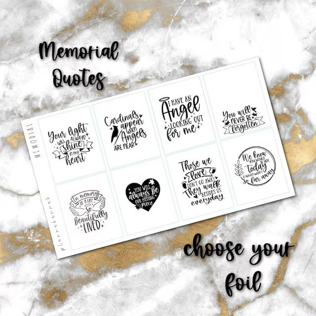 Memorial | Foiled Quote
