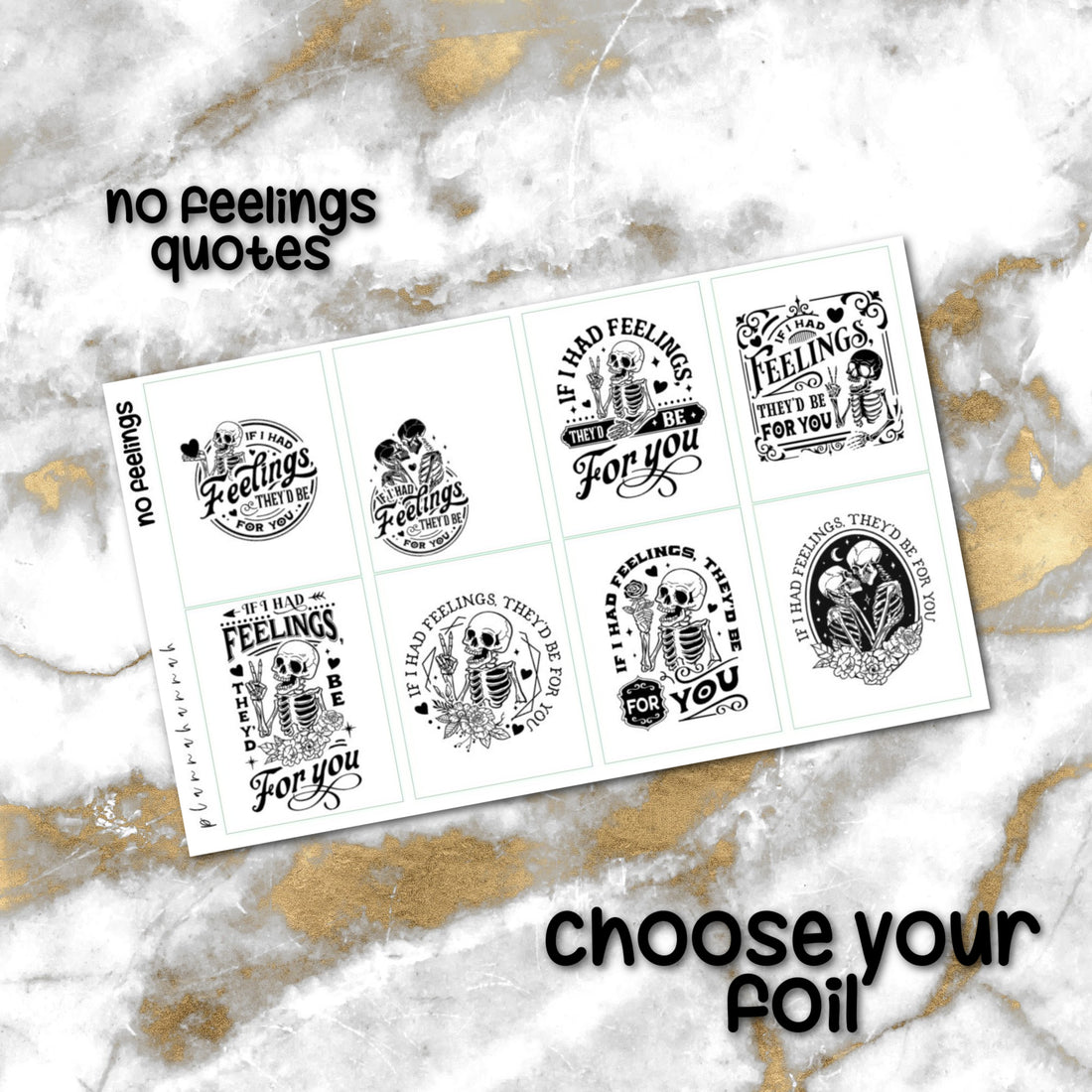 No Feelings | Foiled Quote