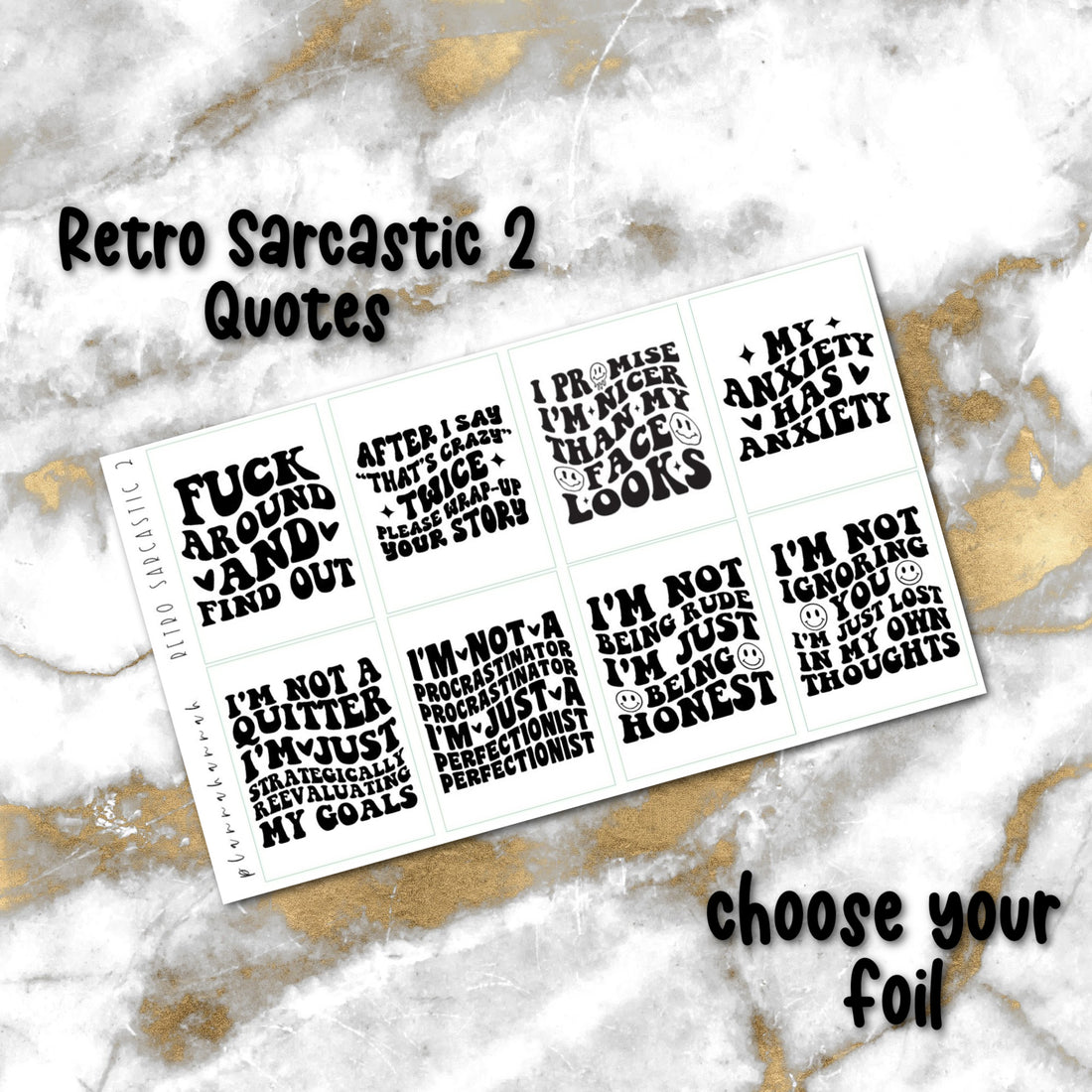 Retro Sarcastic 2 | Foiled Quote