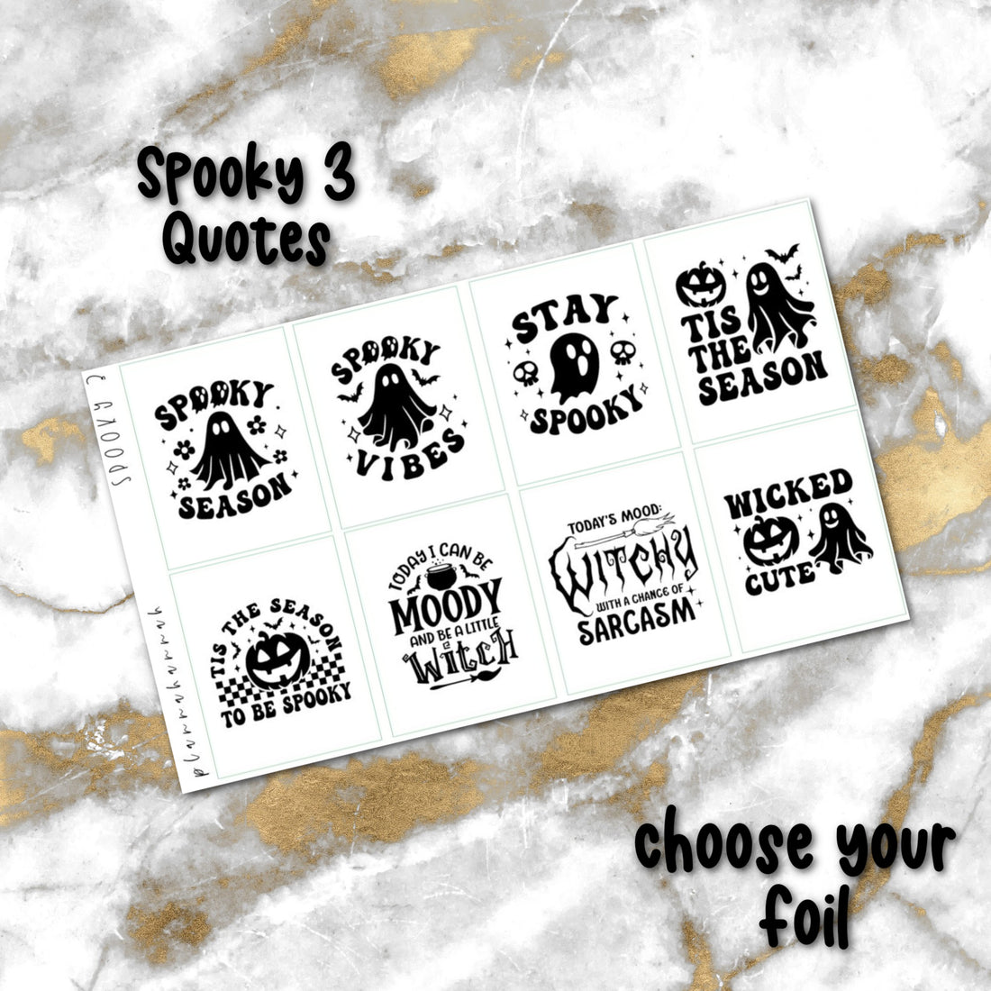 Spooky 3 | Foiled Halloween Quotes