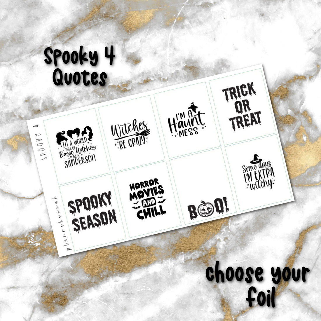 Spooky 4 | Foiled Halloween Quotes