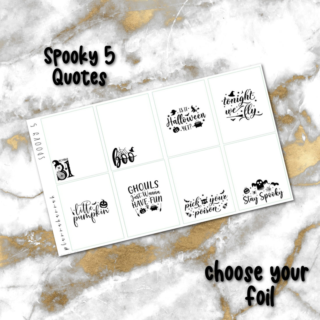 Spooky 5 | Foiled Halloween Quotes