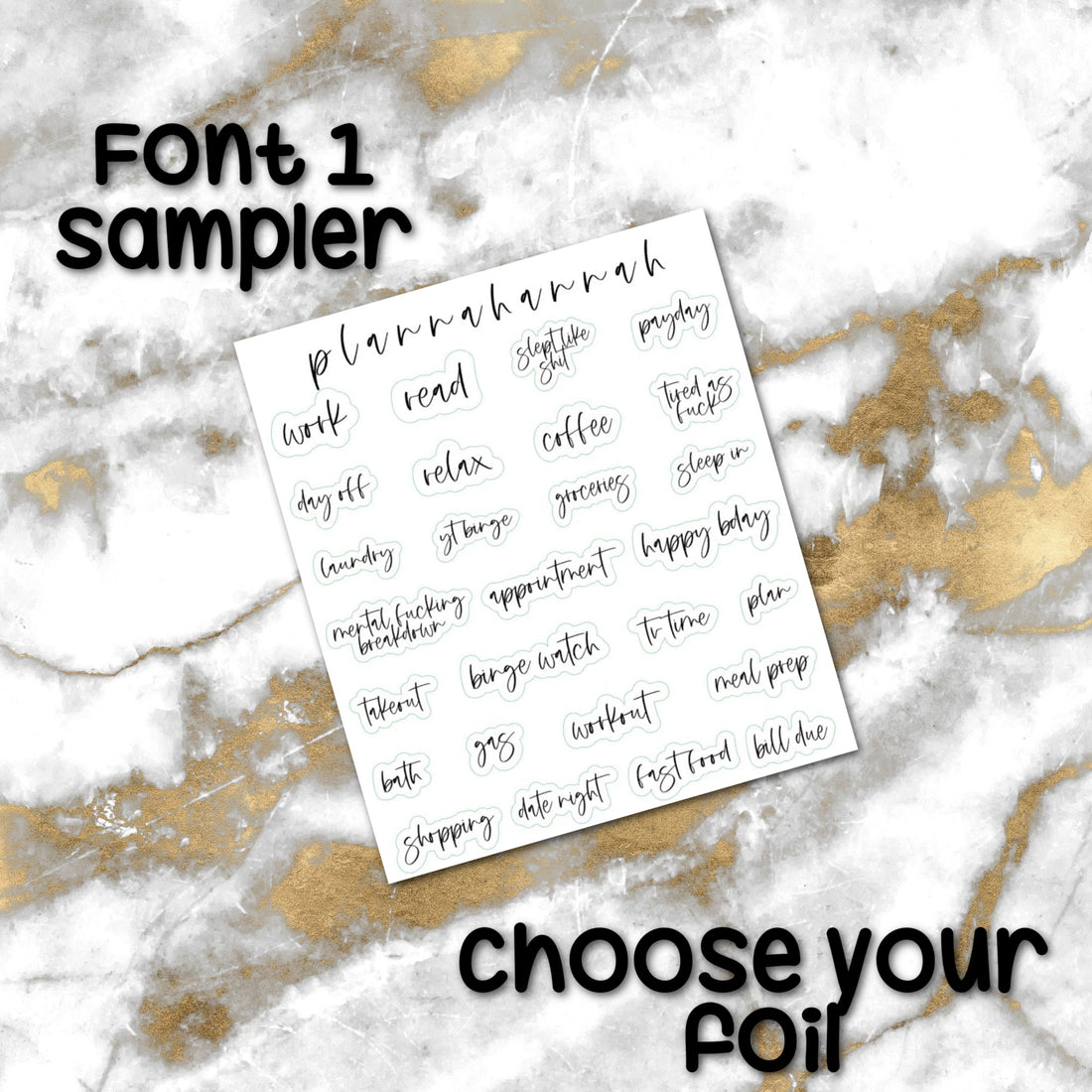 Font 1 | Foiled Script Sampler