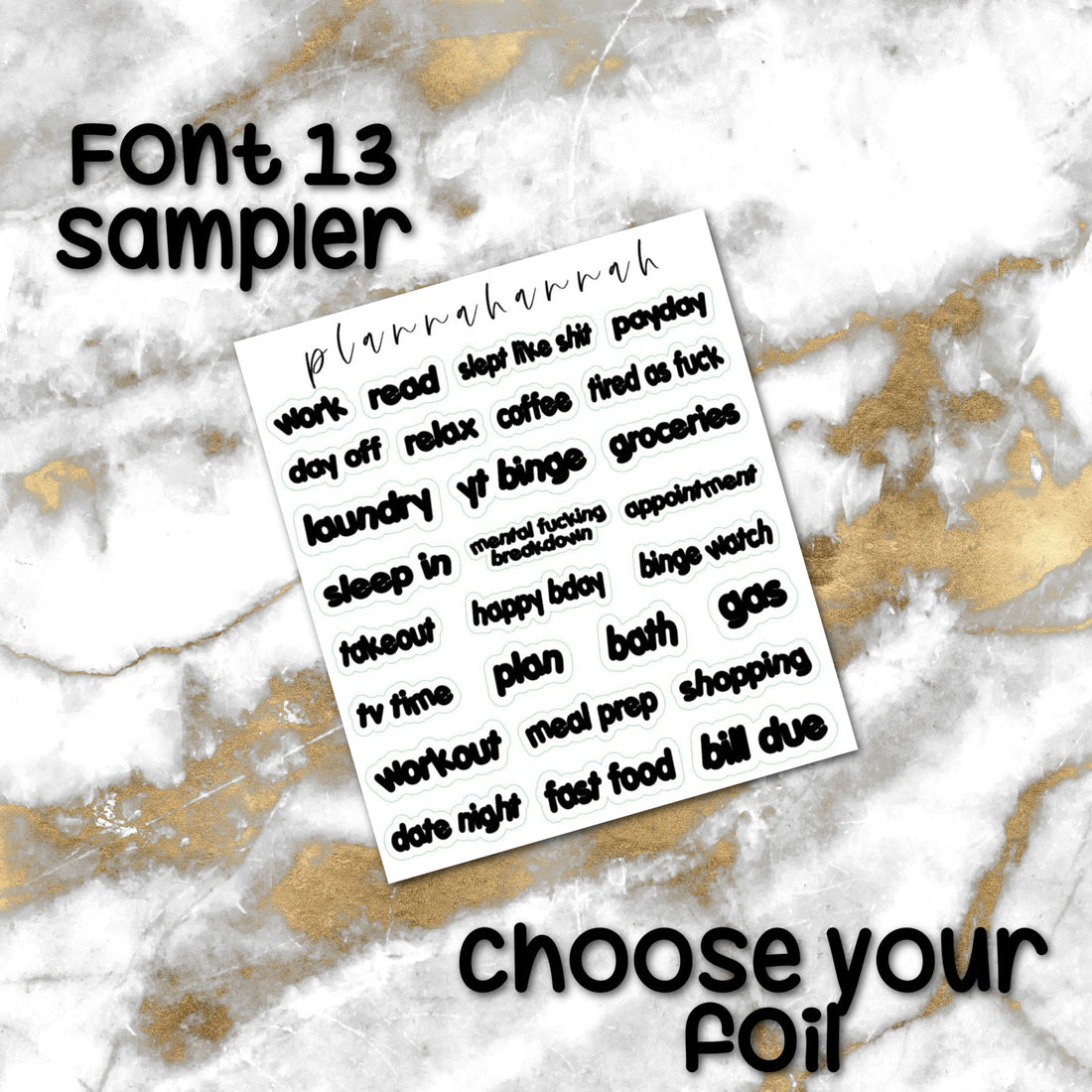 Font 13 | Foiled Script Sampler