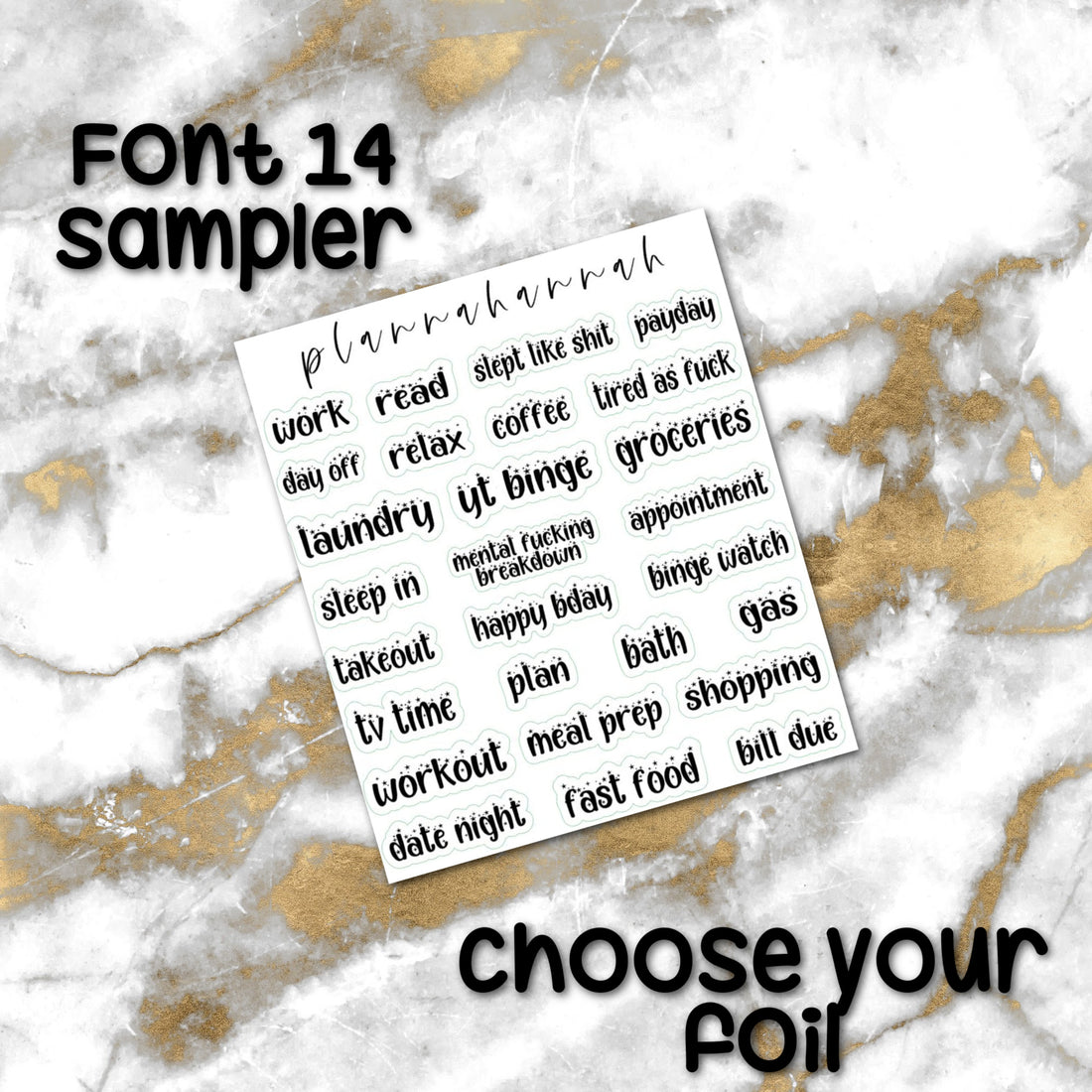 Font 14 | Foiled Script Sampler
