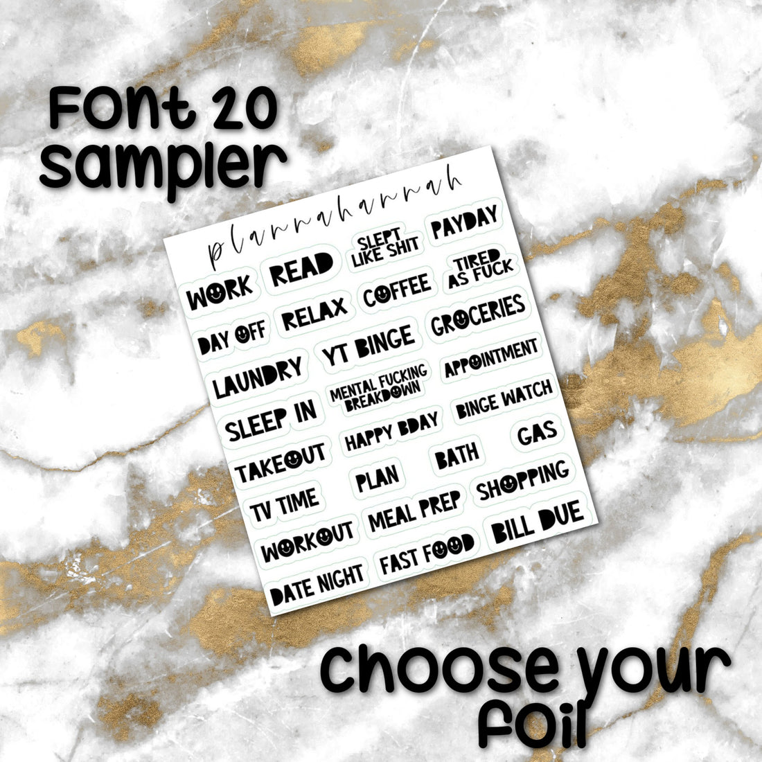 Font 20 | Foiled Script Sampler