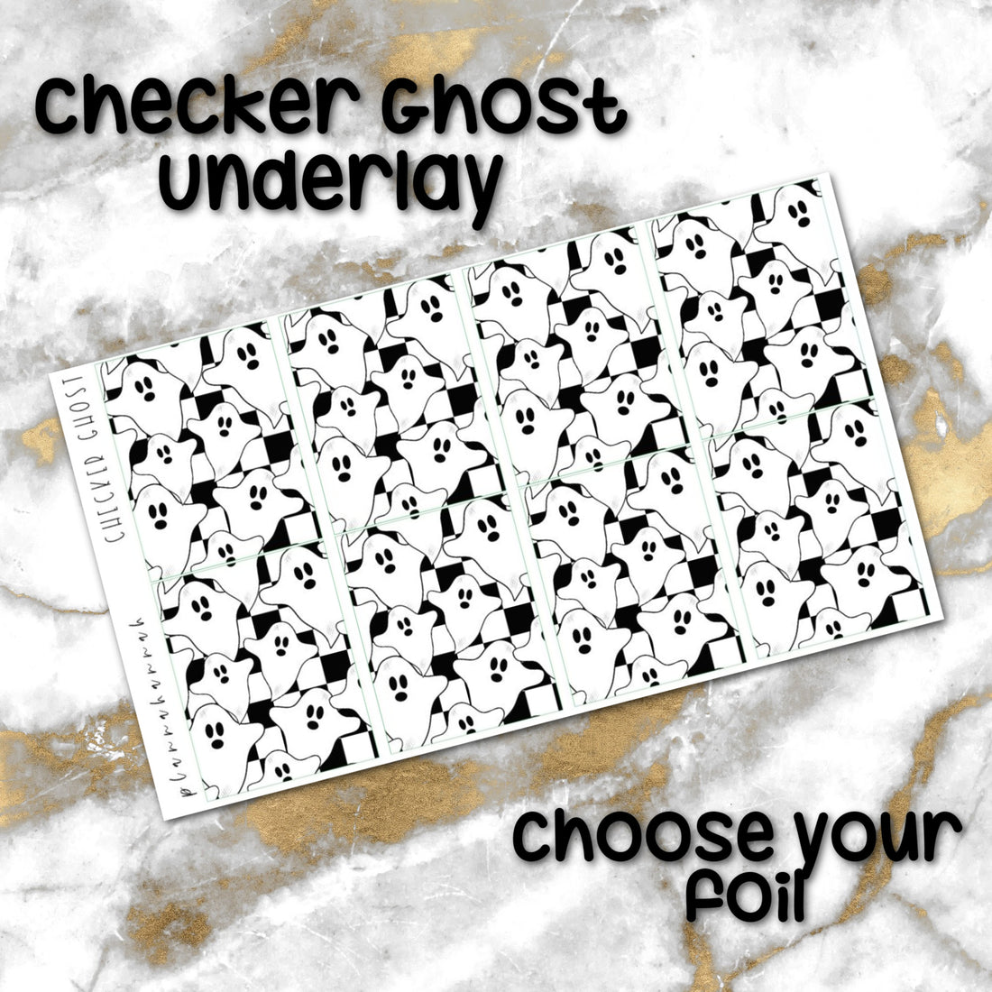 Checker Ghost | Foiled Halloween Underlays