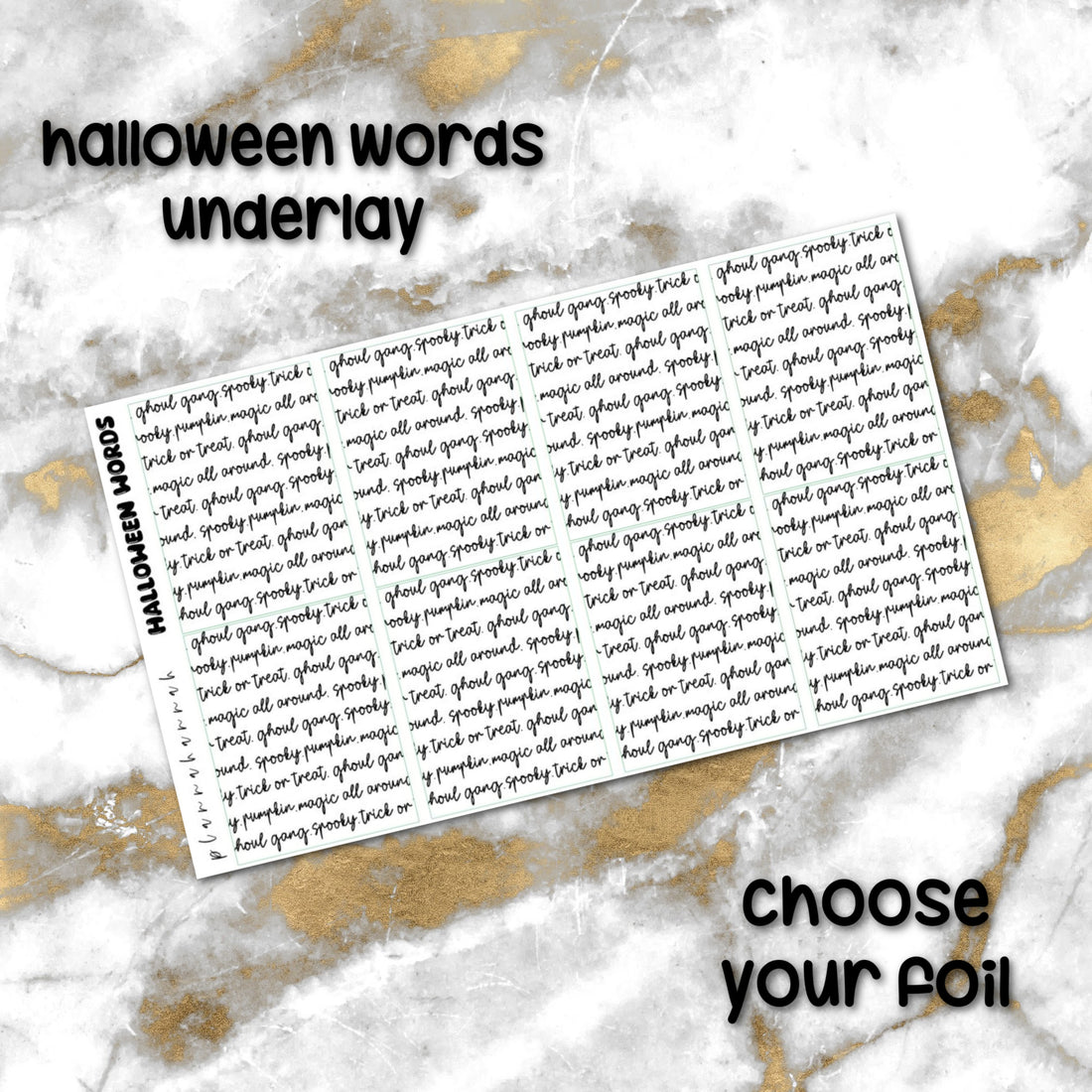 Halloween Words | Foiled Halloween Underlays