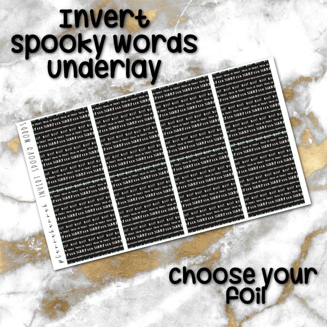 Inverted Spooky Words | Foiled Halloween Underlays