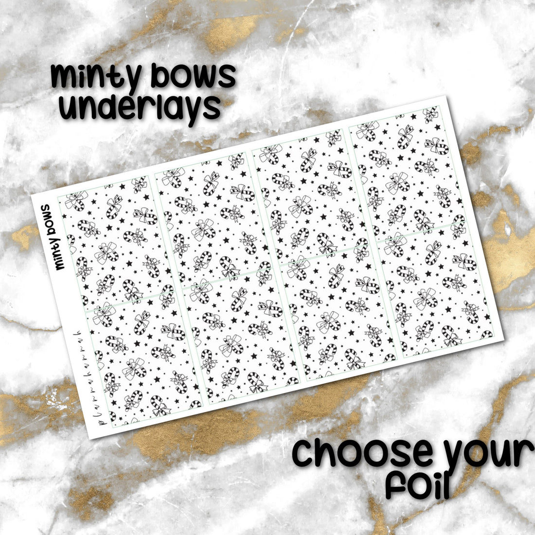 Minty Bows | Foiled Holiday Underlays