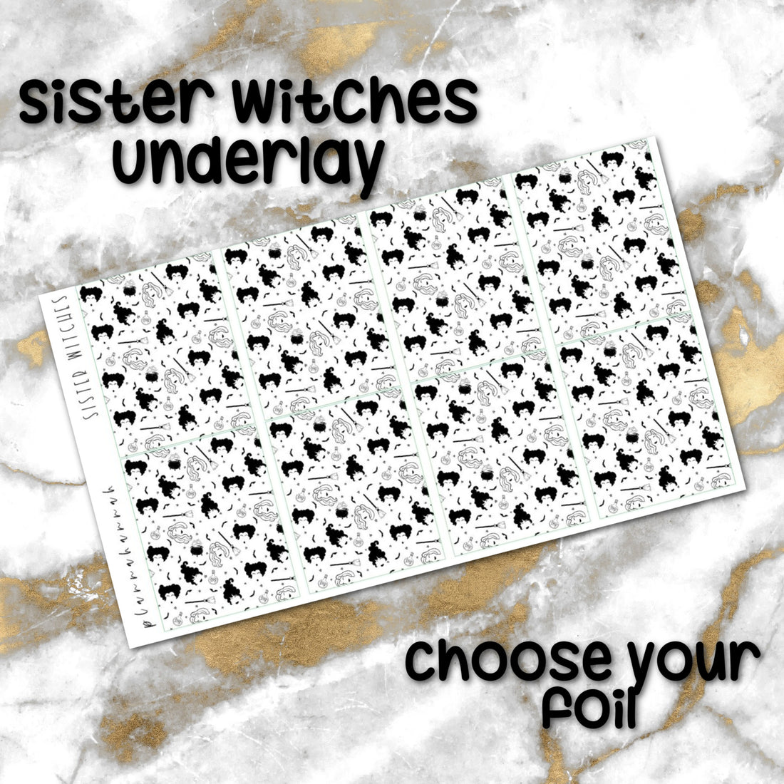 Sister Witches | Foiled Halloween Underlays